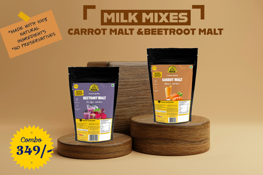 Milk Mixes Combo (each 200g) Carrot Malt | Beetroot Malt