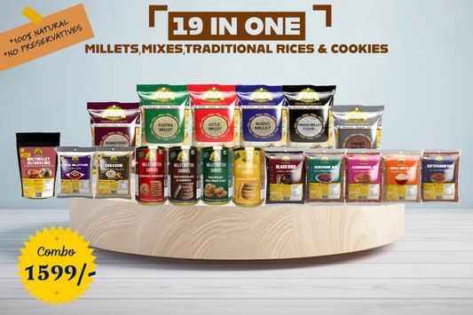 Millets & Traditional Rice combo with Free Millet Butter Cookies | 19 Products Monthly Combo | Weight Loss Combo |